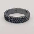 Black Stainless Steel Wedding Band Ring - Unisex