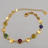 21K Gold Plated Colorful Heart Anklet