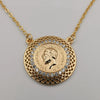 24K Rose Gold Plated Round Crystal Coin Necklace