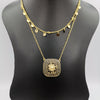 24K Gold Plated Versac.e Square Dual Layer Necklace