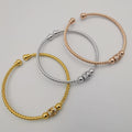24K Gold Plated Bracelet Set [3-Pieces] - Adjustable Size - Style 8