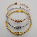 24K Gold Plated Bracelet Set [3-Pieces] - Adjustable Size - Style 8