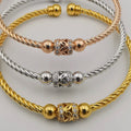 24K Gold Plated Bracelet Set [3-Pieces] - Adjustable Size - Style 8