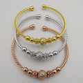 24K Gold Plated Bracelet Set [3-Pieces] - Adjustable Size - Style 10