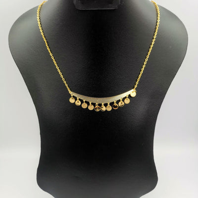 24K Gold Plated Crescent Danglers Necklace