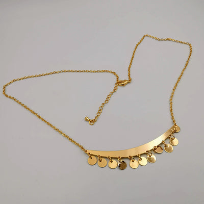 24K Gold Plated Crescent Danglers Necklace