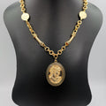 24K Gold Plated Camay Horn Chain Necklace