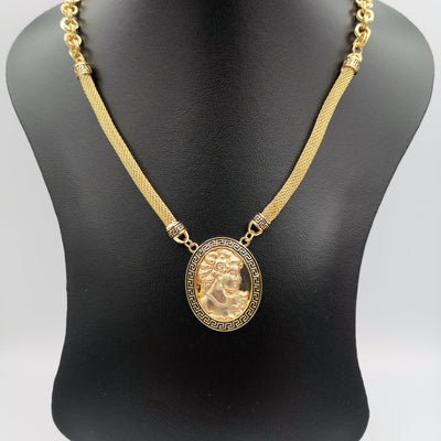 24K Gold Plated Camay Bi-Chain Necklace