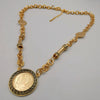24K Gold Plated Coin Horn Chain Necklace