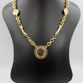 24K Gold Plated Coin Horn Chain Necklace