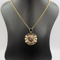 24K Gold Plated Coin Crystal Necklace - [JG Design Style 1]