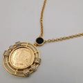 24K Gold Plated Coin Crystal Necklace - [JG Design Style 1]