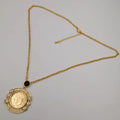 24K Gold Plated Coin Crystal Necklace - [JG Design Style 5]
