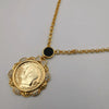 24K Gold Plated Coin Crystal Necklace - [JG Design Style 3]
