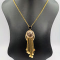 24K Gold Plated Coin Crystal Necklace - [JG Design Style 6]