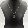24K Gold Plated Coin Crystal Necklace - [JG Design Style 6]