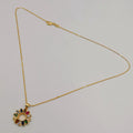 24K Gold Plated Round Colorful Crystal Necklace