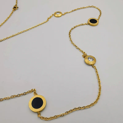 24K Gold Plated Stainless Steel Long Chain Necklace [Style 1]