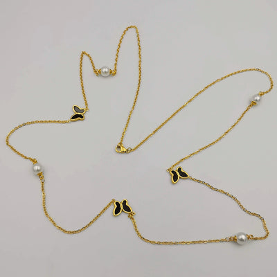 24K Gold Plated Stainless Steel Long Chain Necklace [Style 3]