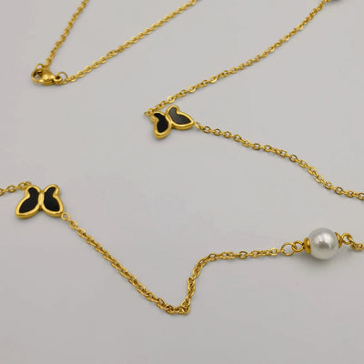 24K Gold Plated Stainless Steel Long Chain Necklace [Style 3]