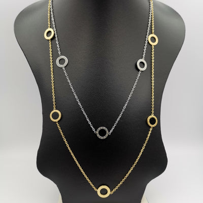 24K Gold Plated Stainless Steel Long Chain Necklace [Style 4]