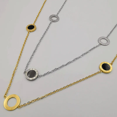 24K Gold Plated Stainless Steel Long Chain Necklace [Style 4]