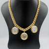 24K Gold Plated 3 Double Color Coin Necklace