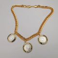 24K Gold Plated 3 Double Color Coin Necklace