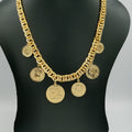 24K Rose Gold Plated 6 Coin Chain Necklace