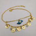 24K Gold Plated Turquoise Eye Anklet