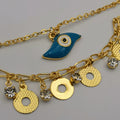 24K Gold Plated Turquoise Eye Anklet