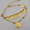 24K Gold Plated Coin Round Danglers Anklet