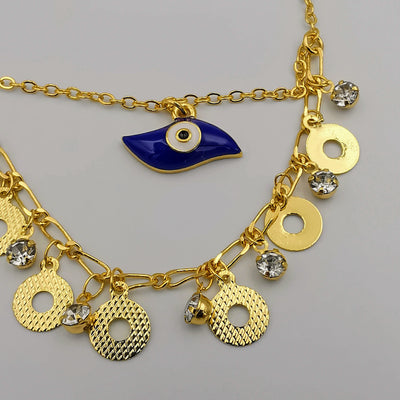24K Gold Plated Blue Eye Anklet