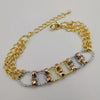 24K Gold Plated Six Chain Bracelet - Tri-color