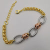 24K Gold Plated Three Chain Bracelet - Tri-color