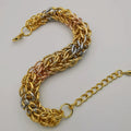 24K Gold Plated Thick Chain Bracelet - Tri-color