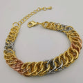24K Gold Plated Snake Chain Bracelet - Tri-color