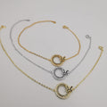 24K Gold [3 Piece Set] Round Butterfly Bracelet