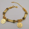 24K Gold Plated Coin Horn Bracelet