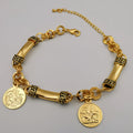 24K Gold Plated Coin Horn Bracelet