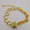 24K Gold Plated Hived Cube Chain Bracelet