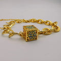 24K Gold Plated Hived Cube Chain Bracelet
