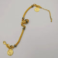 24K Gold Plated Egg Roped Coin Bracelet