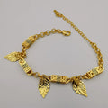 24K Gold Plated Leaf Bar Bracelet