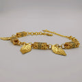 24K Gold Plated Leaf Bar Bracelet