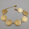 21K Rose Gold Plated 7 Coin Bracelet