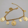 21K Rose Gold Plated Classic Coin Bracelet