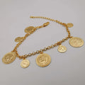 21K Rose Gold Plated Classic Coin Bracelet