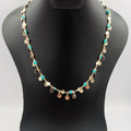 18K Gold Plated Turquoise Blue Dot Necklace