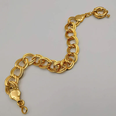 24K Gold Plated Slim Lobster Chain Bracelet